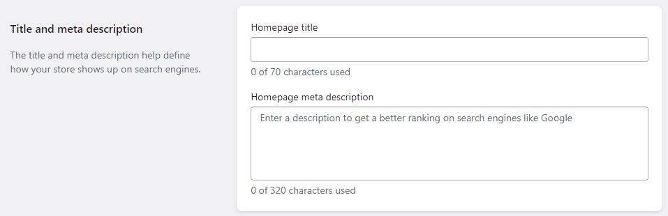 设置Homepage title（主页标题）和Homepage meta description（主页元描述）